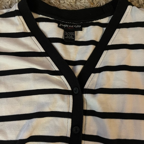 Black and white Jacque & Koko Together plus size button up shirt - Picture 8 of 8